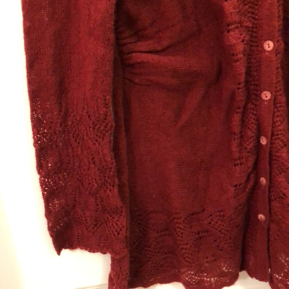 Anthropologie lace mohair Cardigan with ruching and button detail - Picture 4 of 12